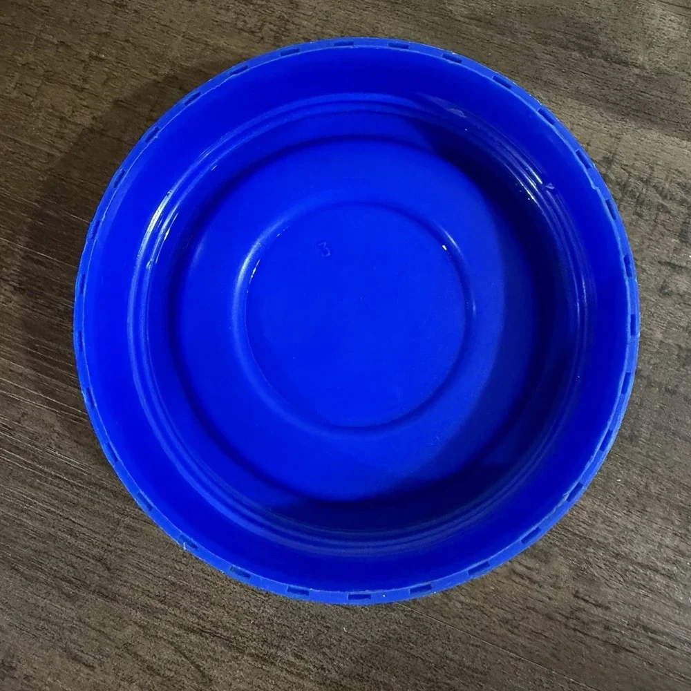 Vintage CARLTON GLASS USA 1 Liter Blue Checked Geese Ducks Canister 1982
